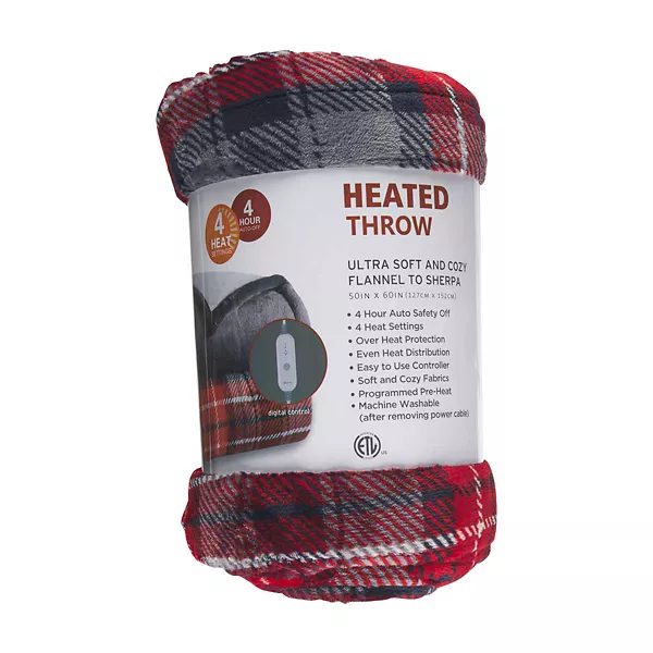 Comfort Bay Soft Heated Throw, 50 in x 60 in - Assorted — Dollar General penny item