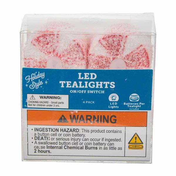 Holiday Style Candy Cane LED Tealights, 4 Pack — Dollar General (SKU 38565101)