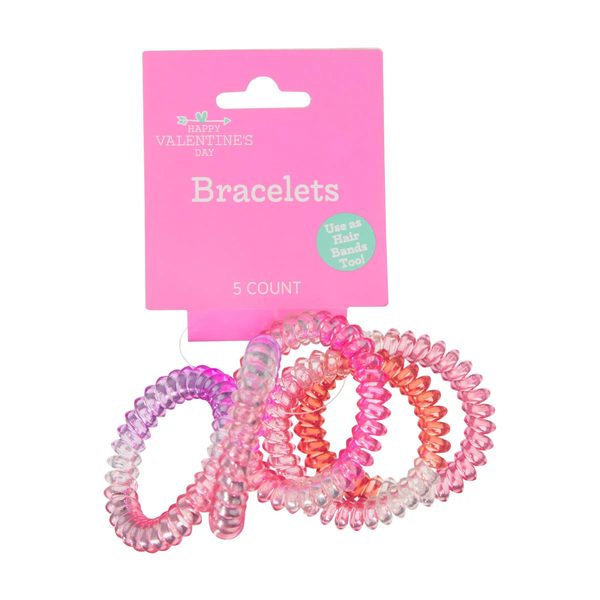 Happy Valentine's Day Spiral Bracelets, 5 Count — Dollar General penny item