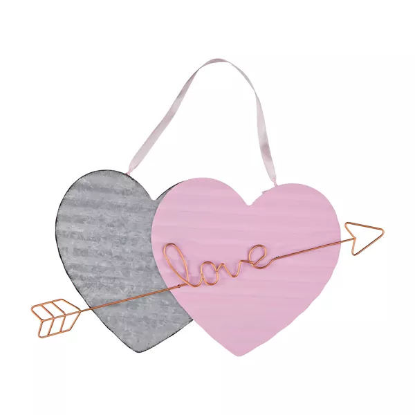 Valentine's Day Metal Heart with Arrow Hanging Decor, Assorted — Dollar General penny item