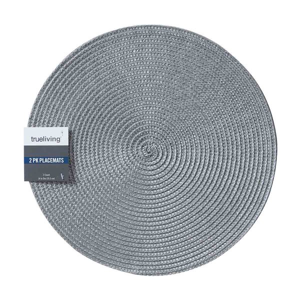 True Living Braided Round Placemats, 14 in, 2 pk, 4 Assorted Colors — 70% off during the remodel at Dollar General #1226