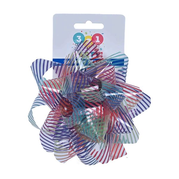 321 Party! Rainbow Stripe Star Gift Bow, 2 Assorted Styles — 70% off during the remodel at Dollar General #19591