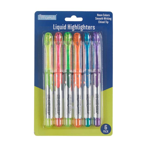 Office Hub Chisel Tip Neon Liquid Highlighters, 6 ct — 70% off during the remodel at Dollar General #12026