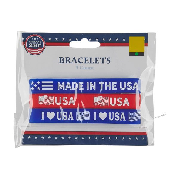 Patriotic Novelty Bracelets Party Accessories, 3 Count — Dollar General
