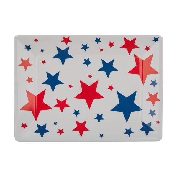 Patriotic Star Printed Rectangular Decorative Tray — Dollar General