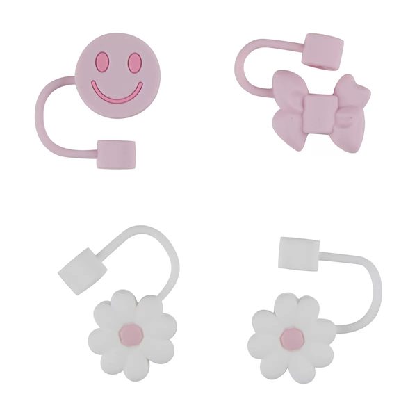 Decorative Silicone Assorted Straw Toppers, 4 Pack — Dollar General