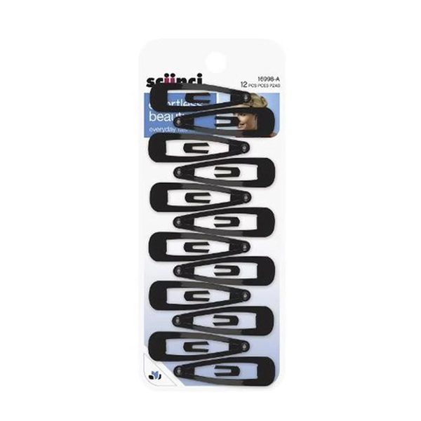 Scunci Effortless Beauty Snap Clips, Black, 12 Count — 70% off during the remodel at Dollar General #20762