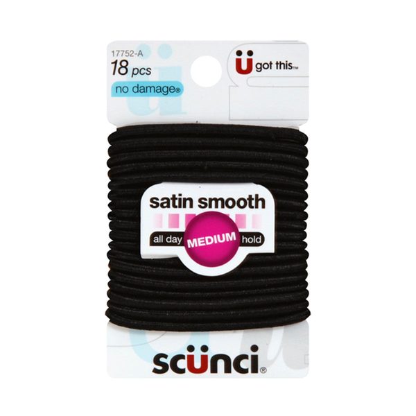 Scunci No Damage Satin Smooth Hairbands, Medium, 18 ct — 70% off during the remodel at Dollar General #10340