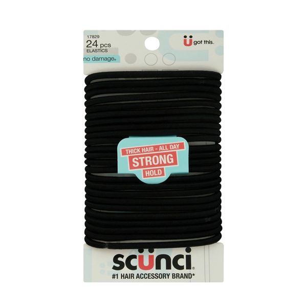 Scunci No Damage Hair Ties, Black, 24 Count — Dollar General (SKU 15498401)