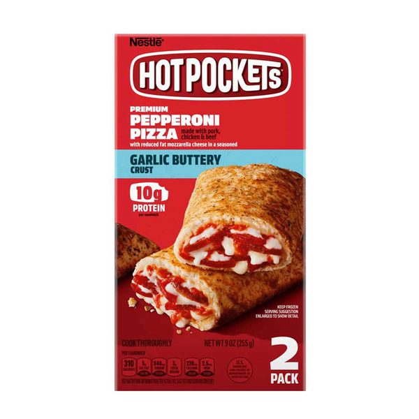 Hot Pockets Premium Pepperoni Pizza in a Garlic Buttery Crust Frozen Sandwiches, 9 oz - 2 pk — 70% off during the remodel at Dollar General #13201