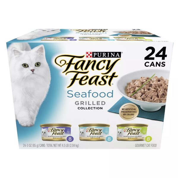 Purina Fancy Feast Grilled Wet Cat Food Seafood Collection in Wet Cat Food Variety Pack — Dollar General penny item