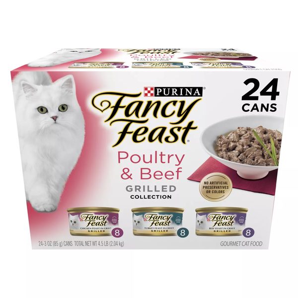 Purina Fancy Feast Grilled Wet Cat Food Poultry and Beef Collection Wet Cat Food Variety Pack — Dollar General penny item