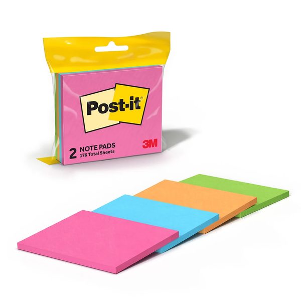 Post-it Notes, 4 Sticky Note Pads, 2.5 x 3 in., School Supplies, Office Products, Great for Studying, Assorted Colors — 70% off during the remodel at Dollar General #21214