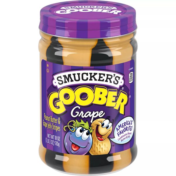 Smucker’s Goober Grape, Peanut Butter & Grape Jelly Stripes, 18 Oz. Jar — 70% off during the remodel at Dollar General #631
