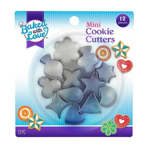 Baked with Love Mini Metal Cookie Cutters, 12 pieces — Dollar General (SKU 21870801)