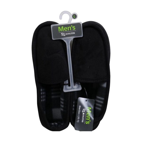 Men’s Black Moccasin Slippers, Large Size 10–11 — Dollar General penny item