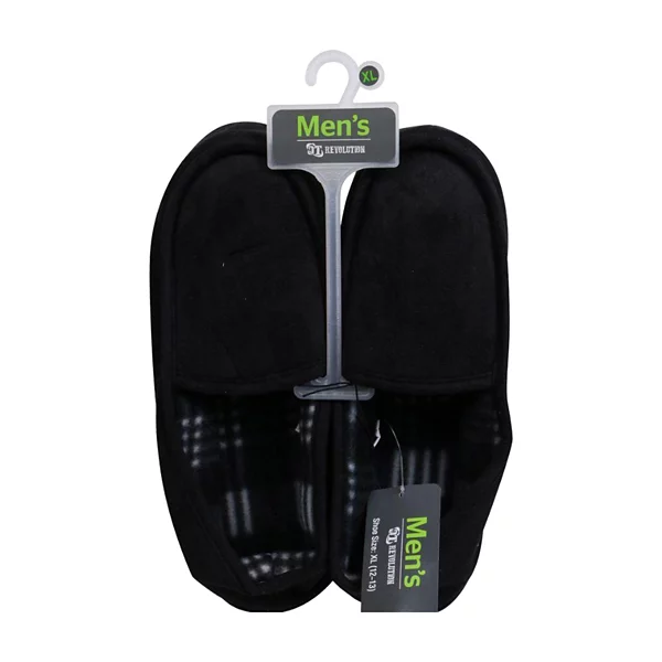 Men’s Black Moccasin Slippers, Extra Large Size 12-13 — Dollar General penny item