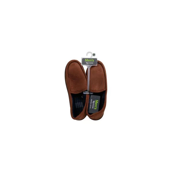 Men’s Brown Moccasin Slippers, Large Size 10–11 — Dollar General penny item
