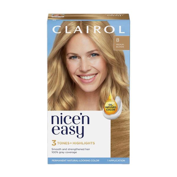 Clairol Nice 'n Easy Permanent Hair Color, 8 Medium Blonde, 1 Count — Dollar General penny item