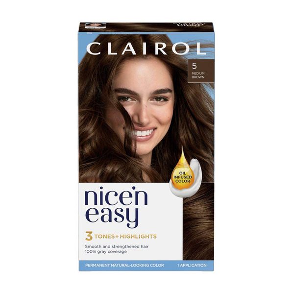 Clairol Nice 'n Easy Permanent Hair Color, 5 Medium Brown, 1 Count — Dollar General penny item