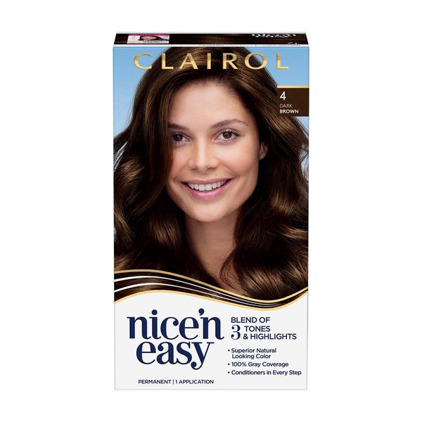 Clairol Nice'n Easy Permanent Hair Color Kit, 4 Dark Brown — Dollar General penny item