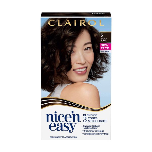 Clairol Nice'n Easy Permanent Hair Color Kit, 3 Brown Black — Dollar General penny item