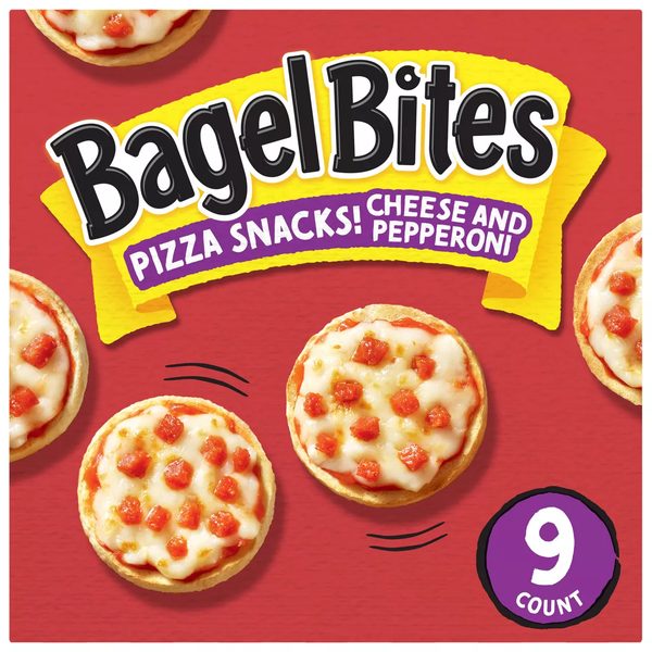 Bagel Bites Cheese & Pepperoni Mini Pizza Bagel Frozen Snacks, 9 ct Box — 70% off during the remodel at Dollar General #13201