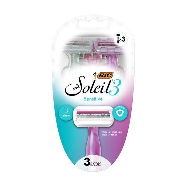 Bic Soleil Sensitive Women's Disposable Razors, 3 Blades With Moisture Strip For a Silky Smooth Shave, 3 Piece Razor Set — Dollar General penny item