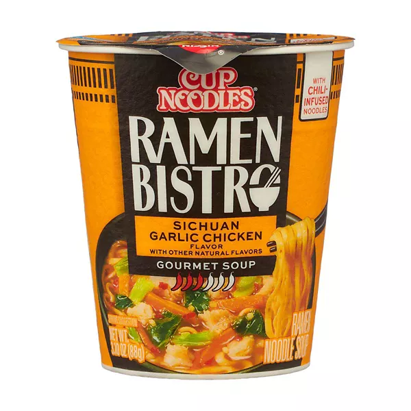 Nissin Cup Noodles Ramen Bistro Sichuan Garlic Chicken Flavor Gourmet Soup, 3.10 oz — Dollar General (SKU 41853501)
