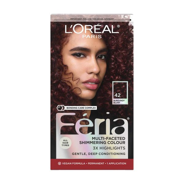 L'Oréal Paris Feria Multi-Faceted Shimmering Hair Color, 42 Burgundy Blush — Dollar General penny item