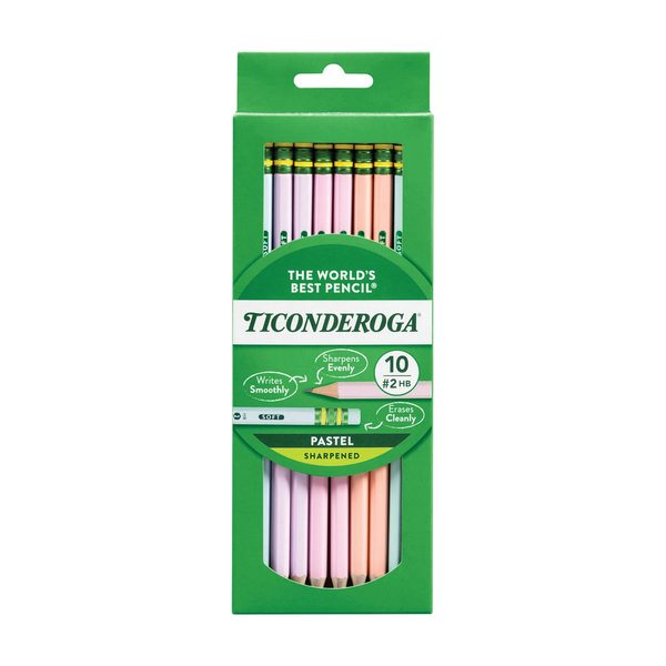 Ticonderoga Pastel No. 2 HB Wood-Cased Pencils, Pre-Sharpened, Assorted Colors, 10 ct — 70% off during the remodel at Dollar General #20186