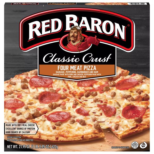 Red Baron Four Meat Classic Crust Frozen Pizza, 21.95 oz — 70% off during the remodel at Dollar General #20186