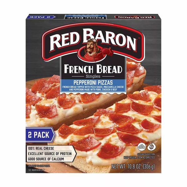 Red Baron French Bread Pizza, Pepperoni, 10.8 oz, 2 pk — 70% off during the remodel at Dollar General #20186