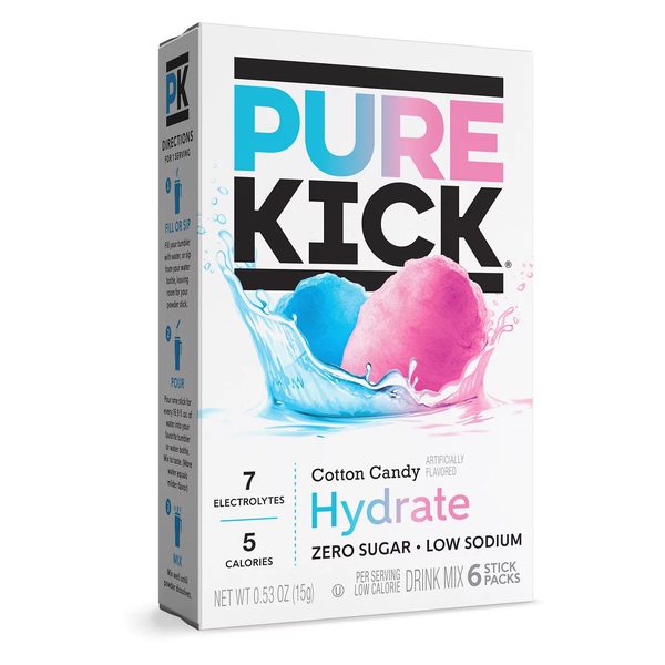 Pure Kick Hydration Drink Sticks Cotton Candy 6 Count — Dollar General
