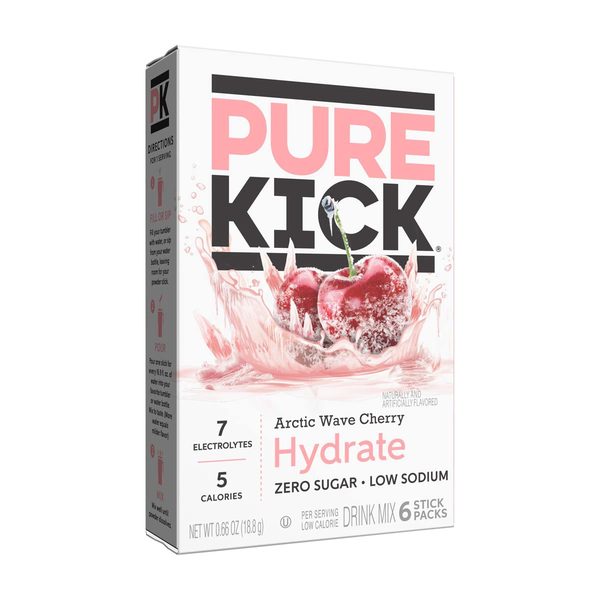 Pure Kick - Arctic Cherry, Zero Sugar and Low Sodium Drink Mix Sticks, 6 Count. — Dollar General