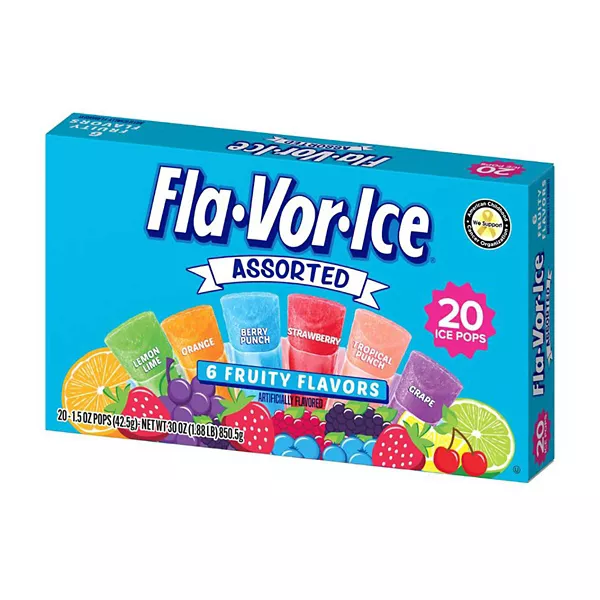 FlaVorIce Assorted Freezer Pops, 1.5 oz, 20 ct — Dollar General penny item