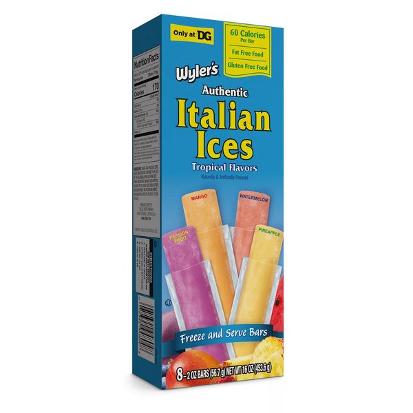 Wyler's Italian Ice Freezer Bars Tropical 8 Count — Dollar General