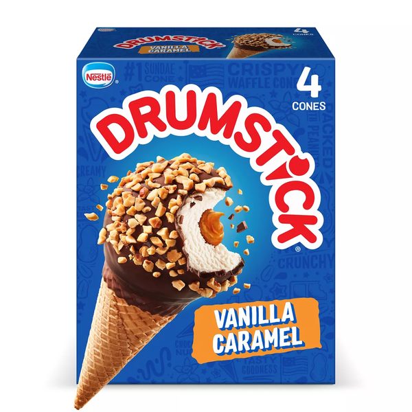 Drumstick Vanilla Caramel Sundae Cones, 4 Count — 70% off during the remodel at Dollar General #13201