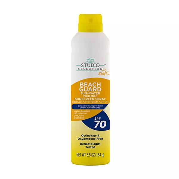 Studio Selection Beach Guard Sun + Water Protection Sunscreen Spray SPF70, 6.5 oz — Dollar General penny item