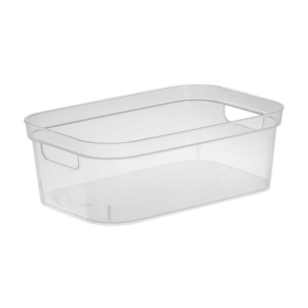 Clear Storage Bin, Small, 12¼" L x 8" W x 4¼" H — 70% off during the remodel at Dollar General #20186