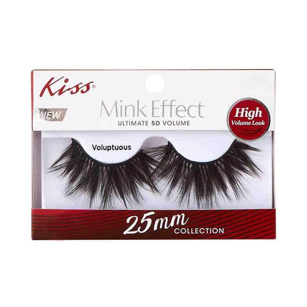 Kiss Mink Effect 25mm Fake Eyelashes, Voluptuous, 1 Pair — Dollar General penny item