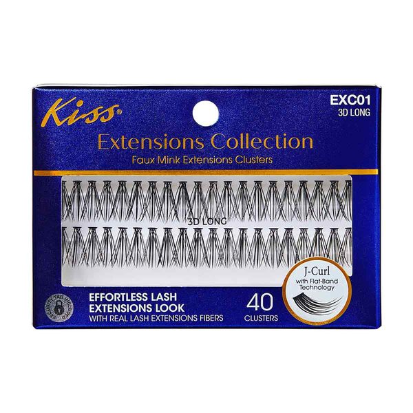 Kiss Extensions Collection Faux Mink Extensions Clusters - 3D Long, 40 ct — 70% off during the remodel at Dollar General #10977