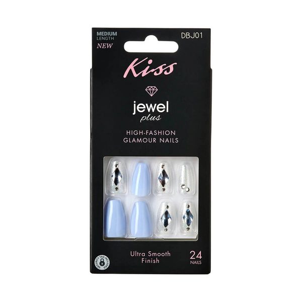 Kiss Jewel Plus Ultra Smooth High Fashion Glamour Nails - Medium Length, 24 Count — Dollar General penny item