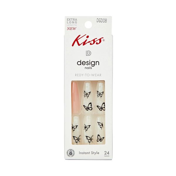 Kiss Ready-To-Wear Instant Style Design Nails - Extra-Long Length, 24 Count — Dollar General penny item