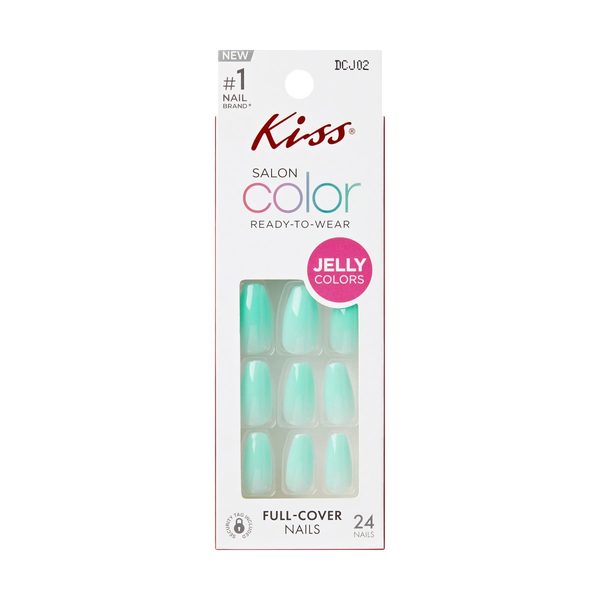 Kiss Salon Jelly Colors Ready to Wear Press-On Nails, Summer, 24 Count — Dollar General penny item