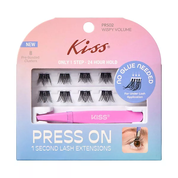 Kiss Press On One Second Lash Extensions, Wispy Volume, 8 Count — Dollar General penny item