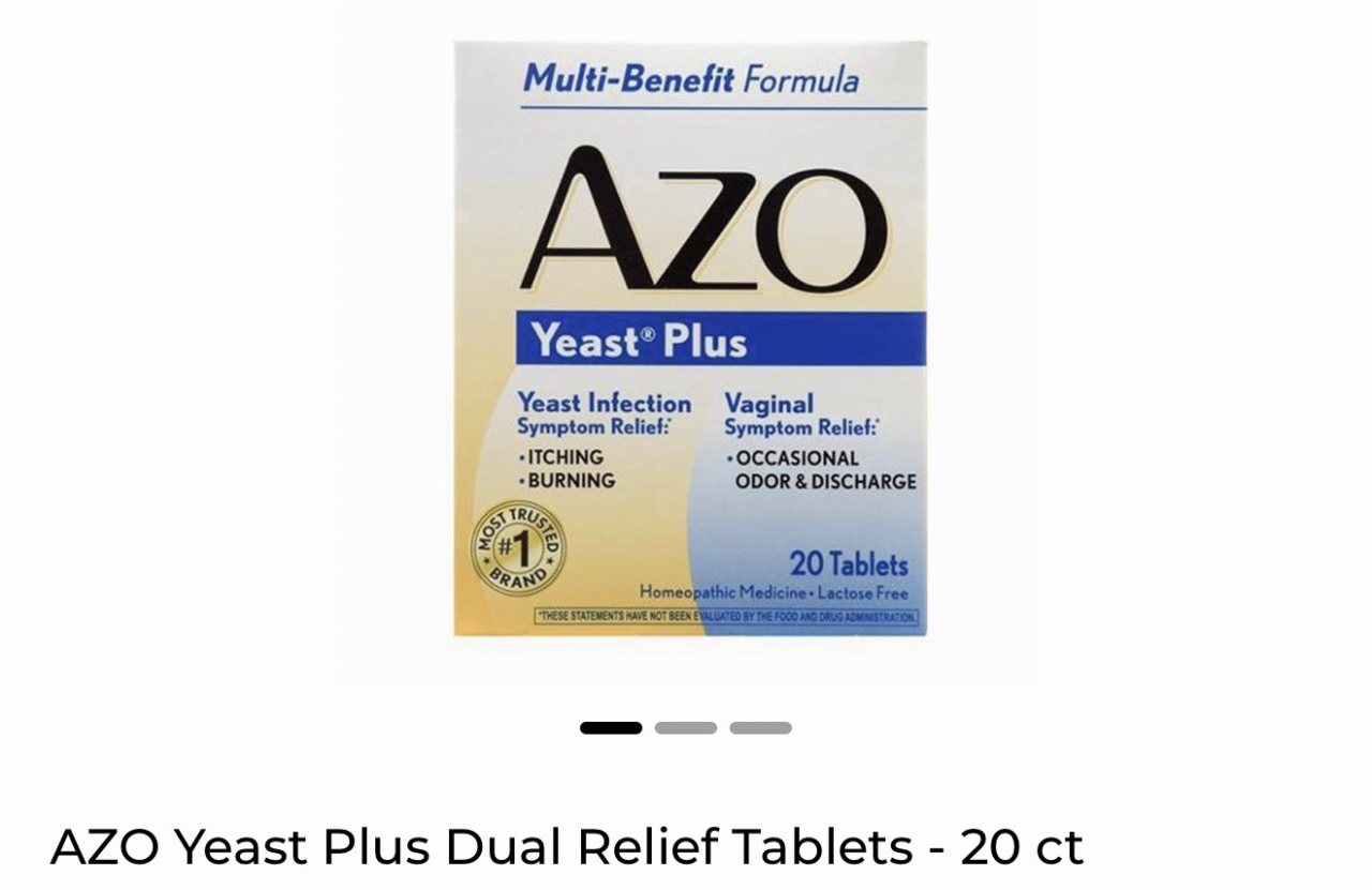Azo Yeast Plus Dual Relief Tablets - 20 Count — Dollar General