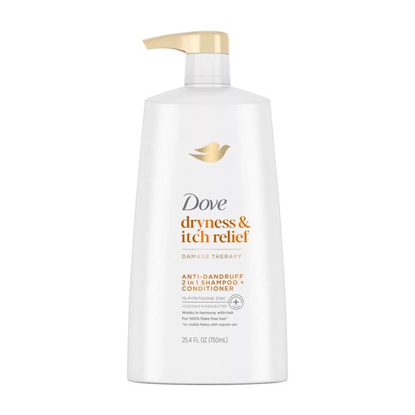 Dove Dryness & Itch Relief Anti-Dandruff 2-in-1 Shampoo + Conditioner, 25.4 fl oz — Dollar General penny item