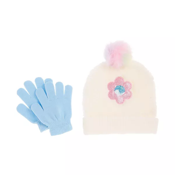 Sequin Flower Hat and Gloves Set — Dollar General penny item