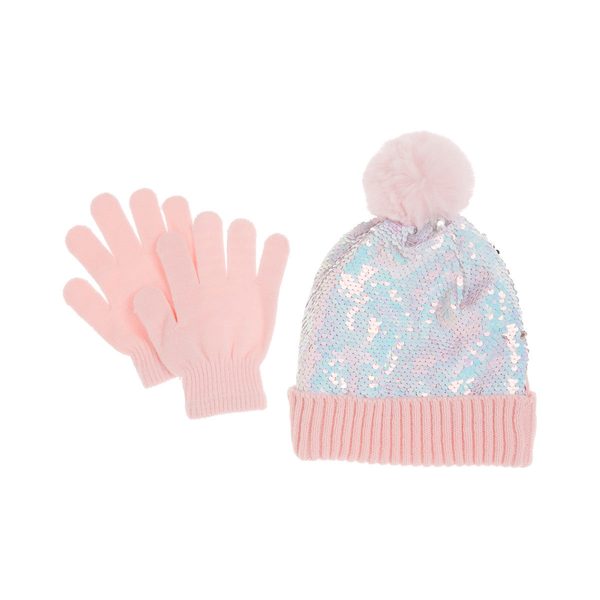 Sequin Hat and Gloves Set, Pink — Dollar General penny item